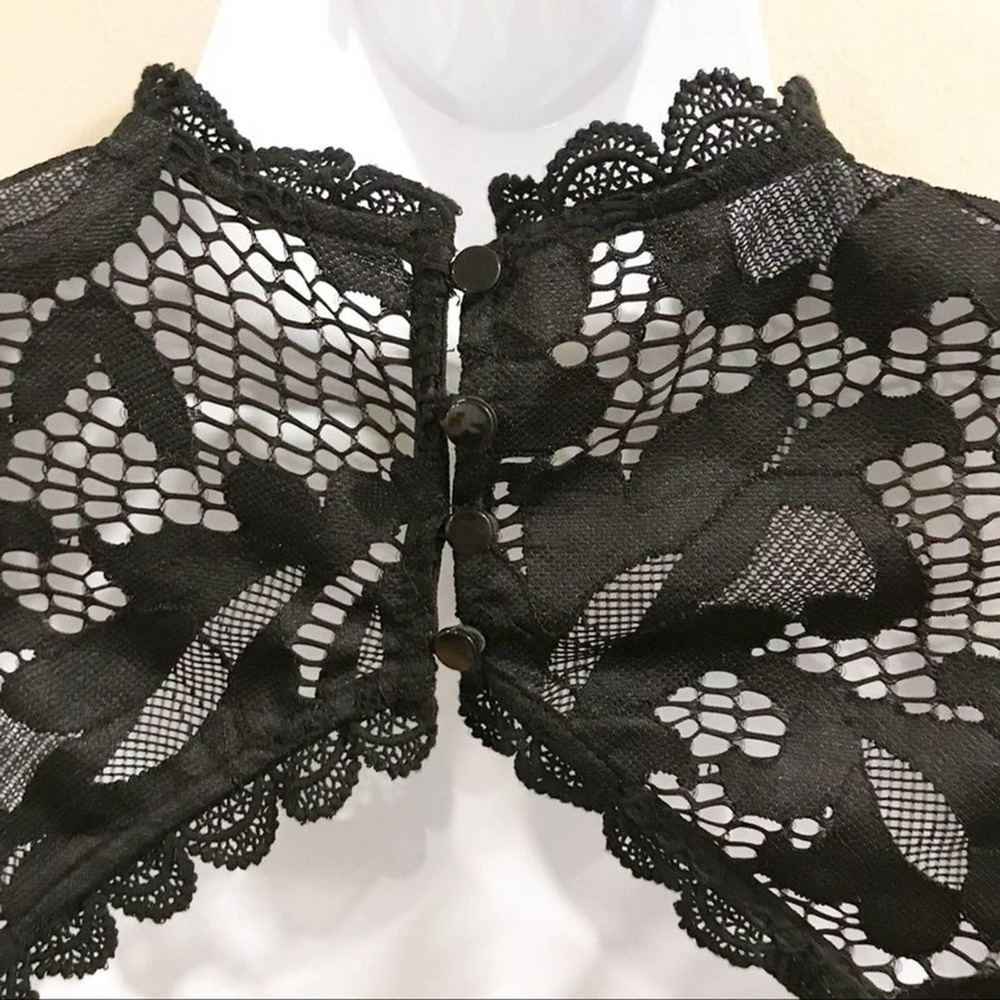 Nasty Gal Black Lace Mini Bodycon Dress Small - Picture 9 of 15
